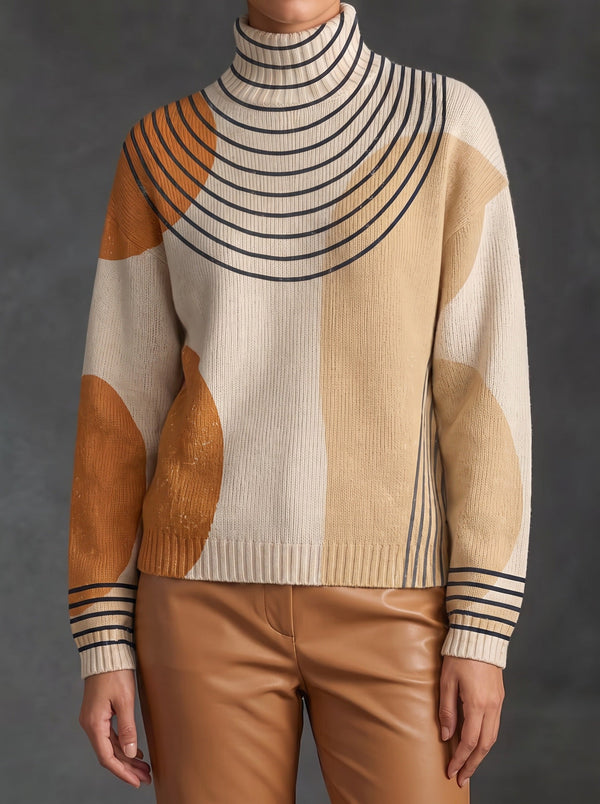 Paloma | Jersey de Cuello Alto con Arcos Color Block