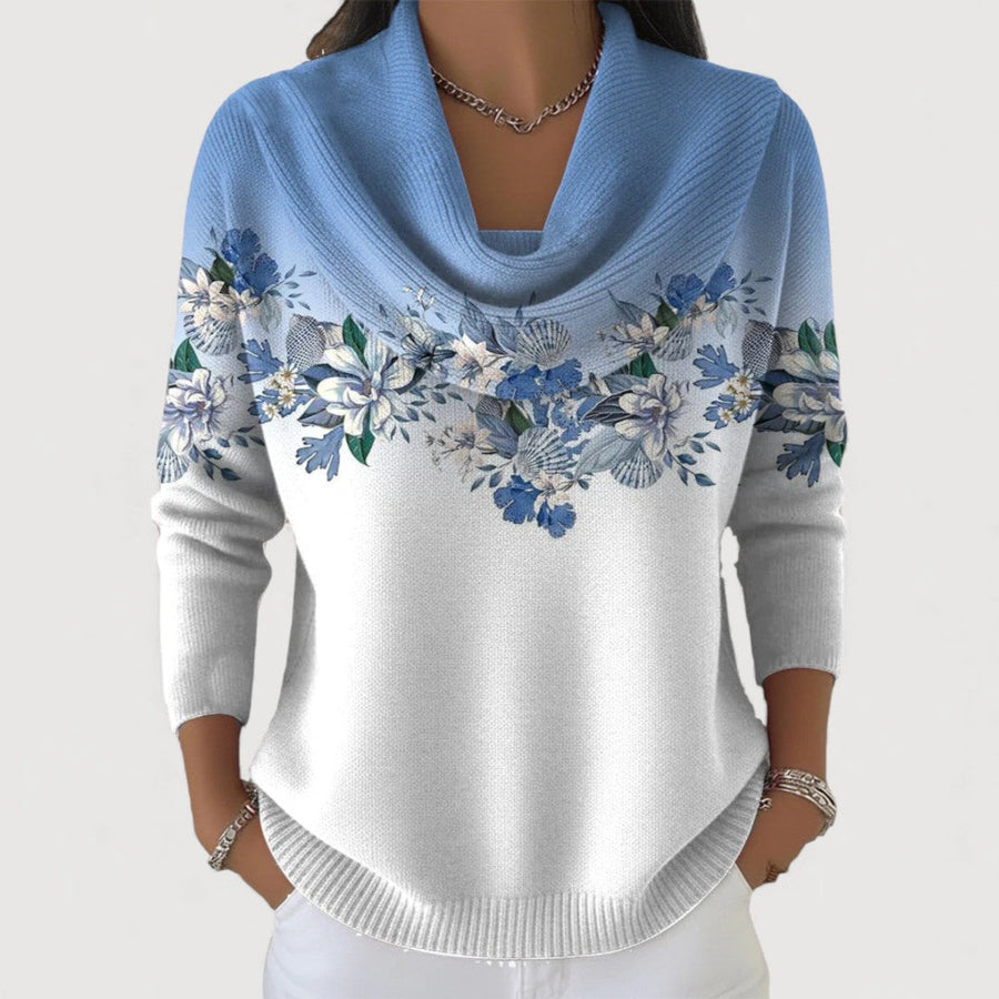 Aurora | Suéter floral con cuello alto