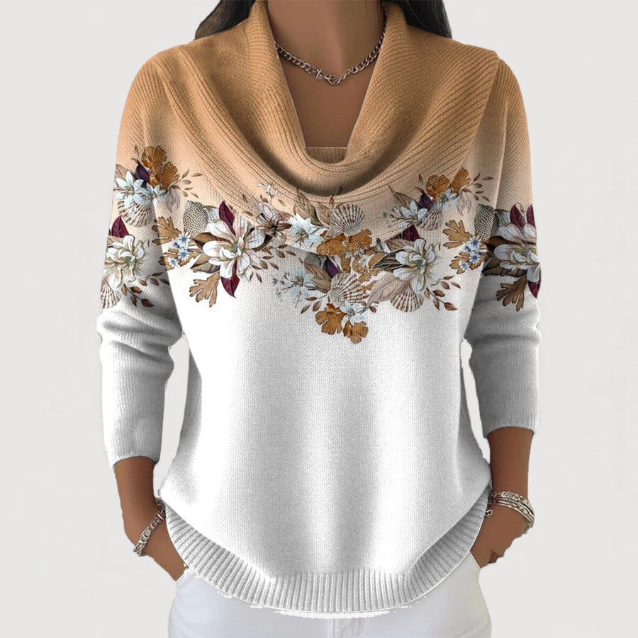 Aurora | Suéter floral con cuello alto