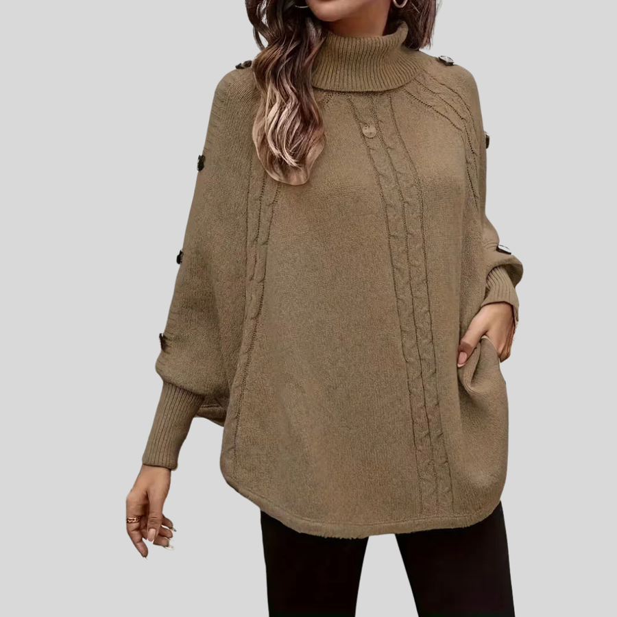 Conchi | Jersey Capa de Ochos con Cuello Alto
