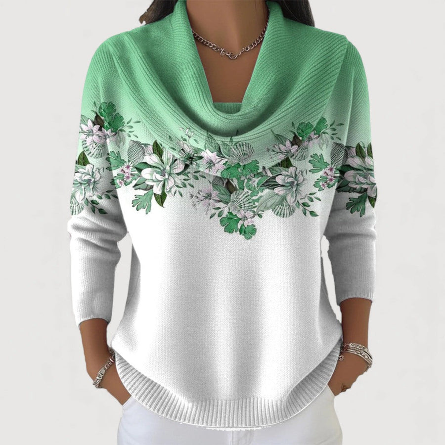 Aurora | Suéter floral con cuello alto