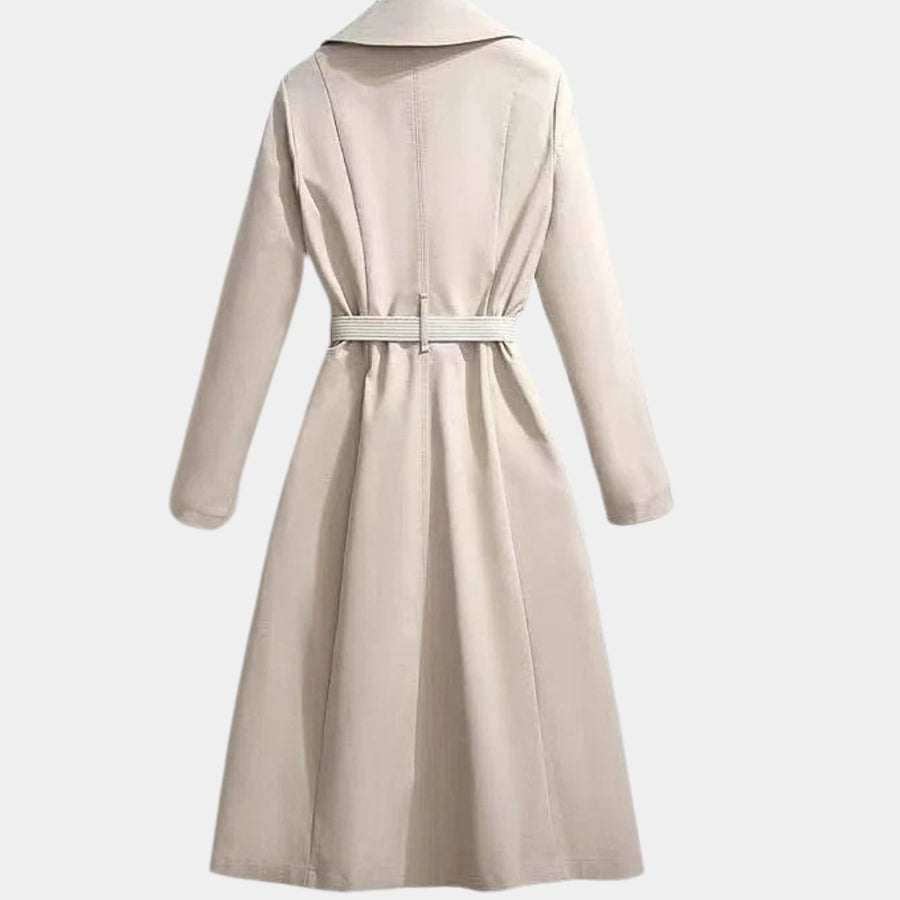 Clarice | Gabardina midi clásica con cinturón