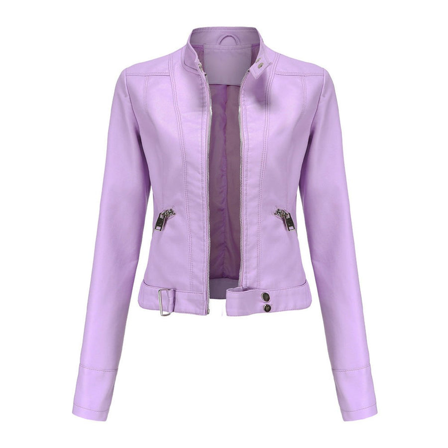 Linnea | Cazadora biker corta con cuello alto