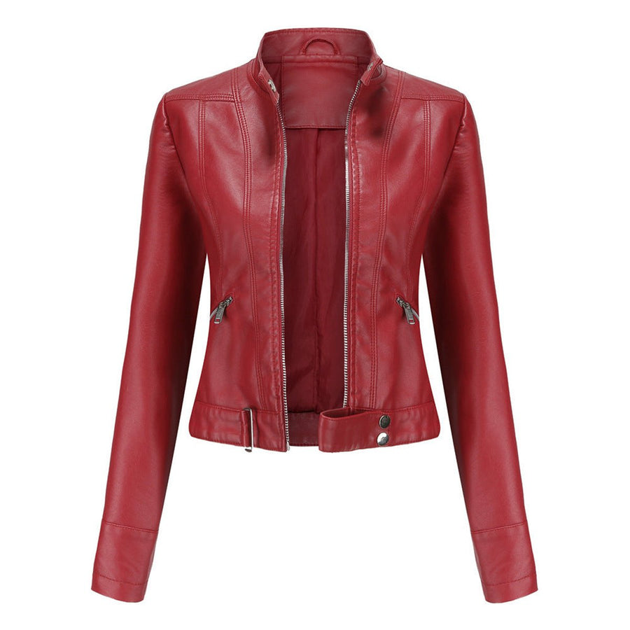 Linnea | Cazadora biker corta con cuello alto