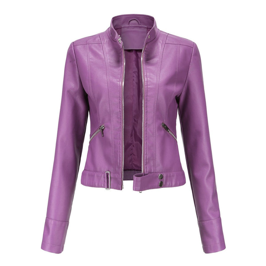 Linnea | Cazadora biker corta con cuello alto