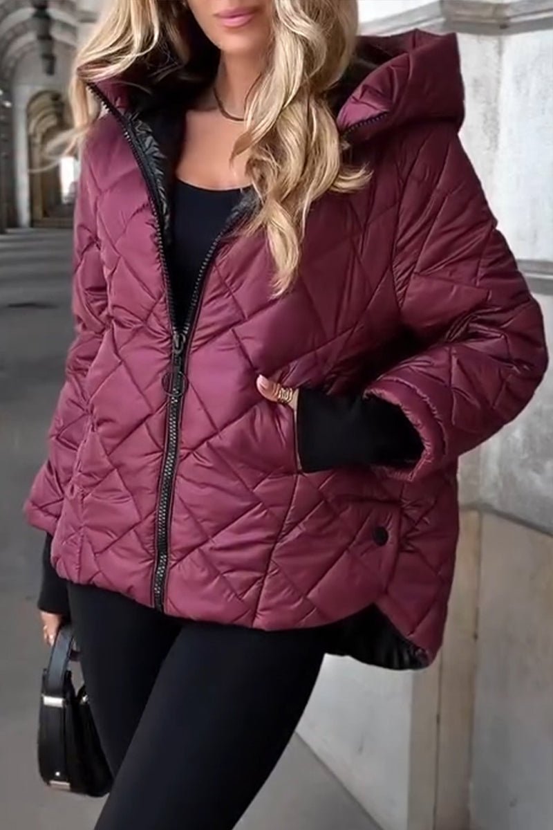 Marina | Chaqueta acolchada de rombos con capucha