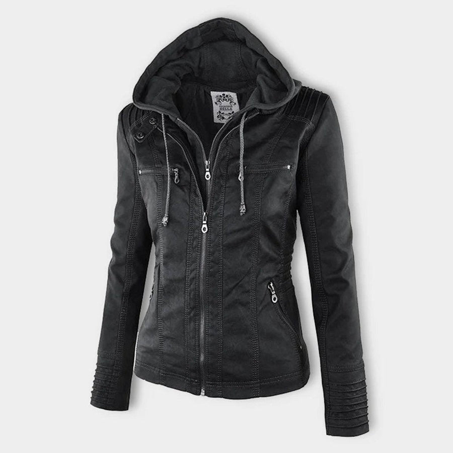 Lucinda | Cazadora biker con capucha desmontable