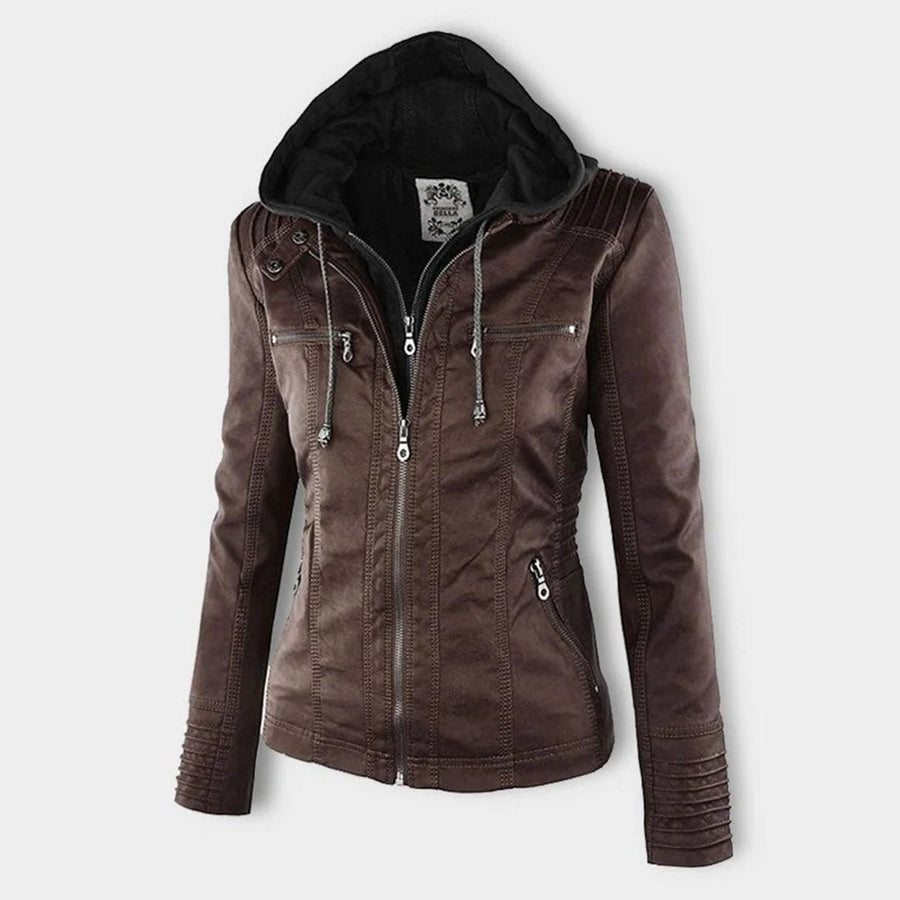 Lucinda | Cazadora biker con capucha desmontable