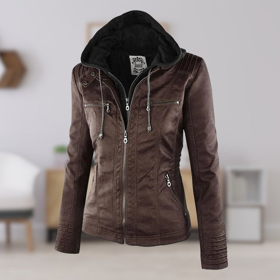 Lucinda | Cazadora biker con capucha desmontable