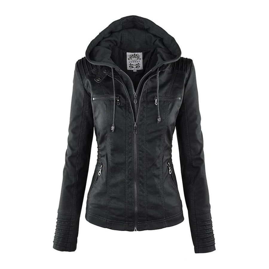 Lucinda | Cazadora biker con capucha desmontable