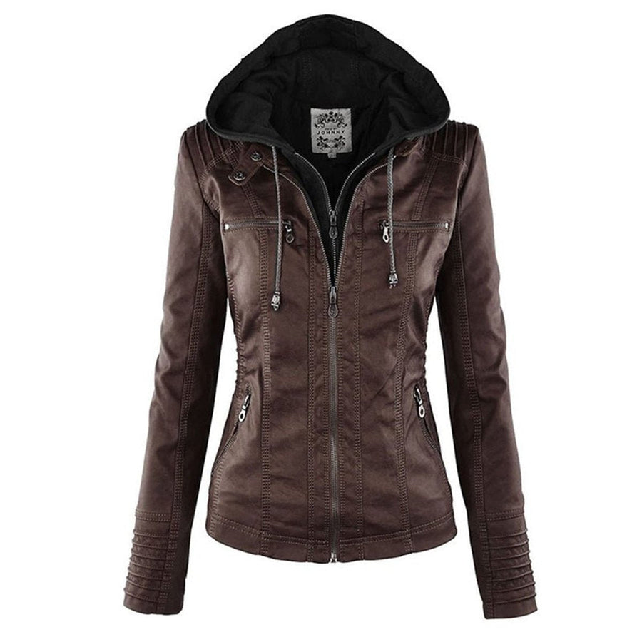 Lucinda | Cazadora biker con capucha desmontable