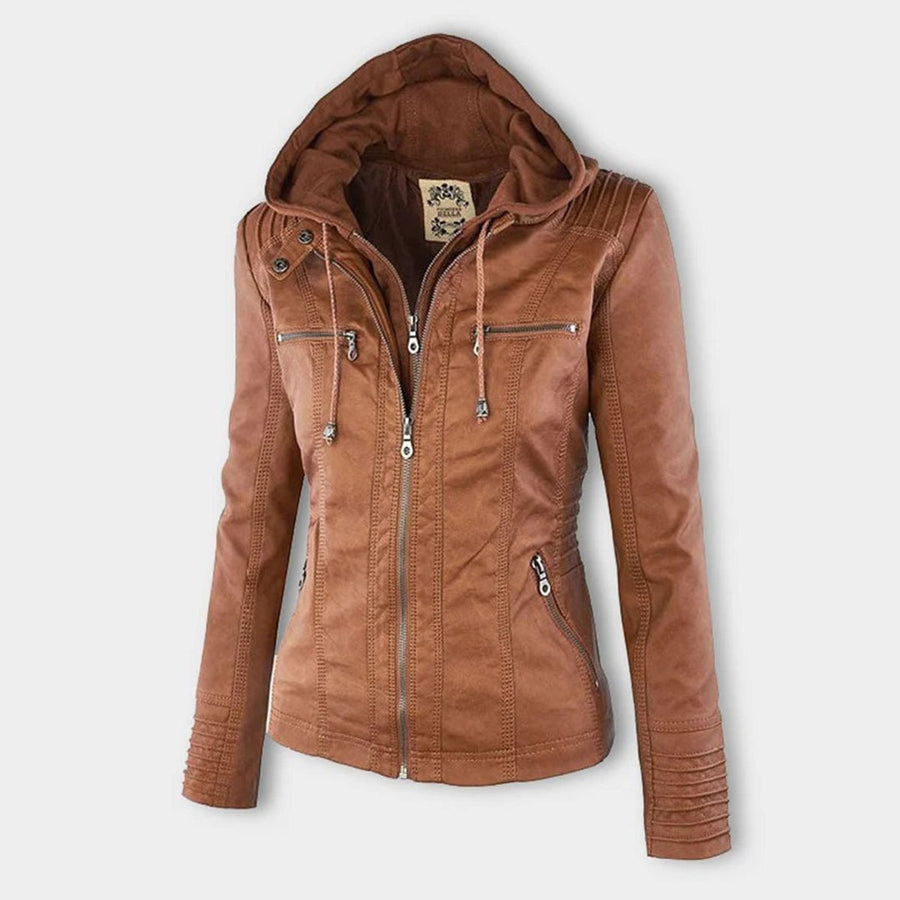 Lucinda | Cazadora biker con capucha desmontable