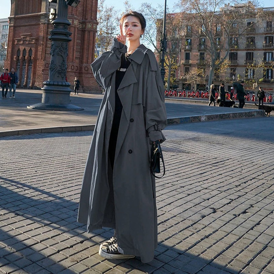 Lena | Gabardina larga cruzada oversize