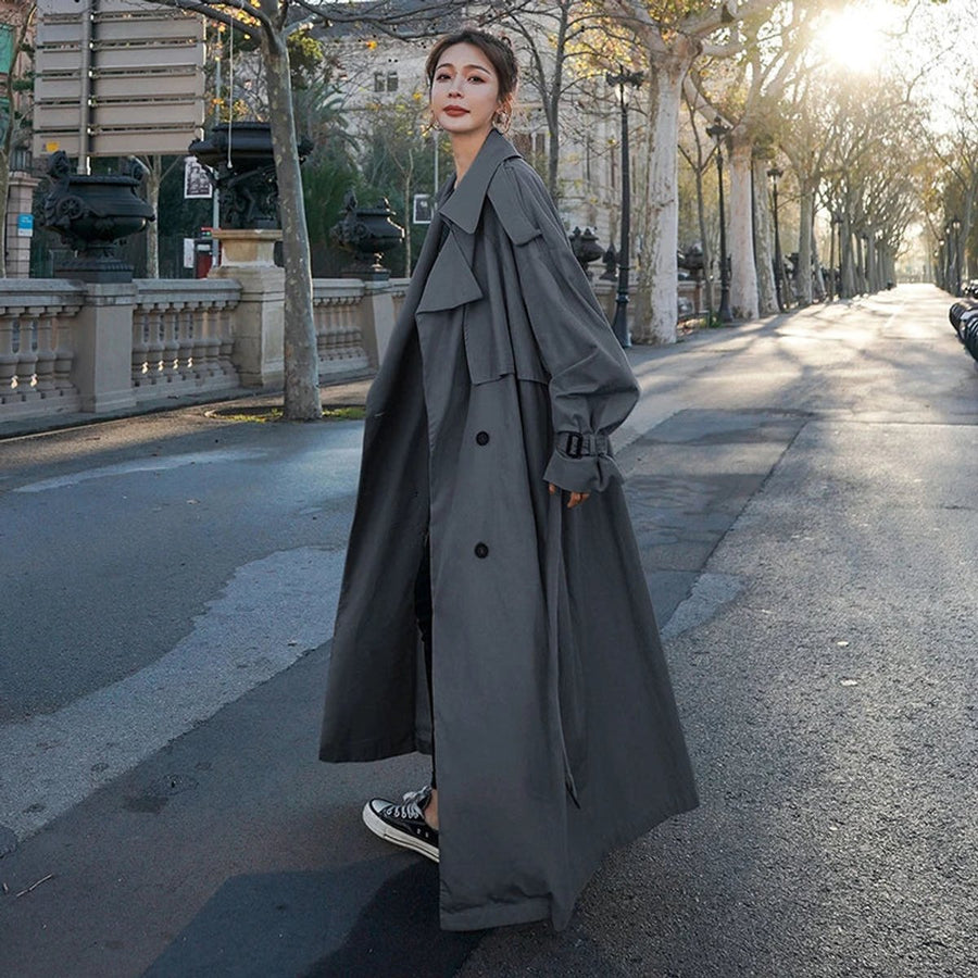 Lena | Gabardina larga cruzada oversize