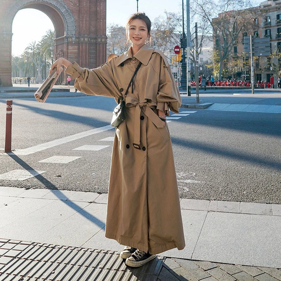 Lena | Gabardina larga cruzada oversize