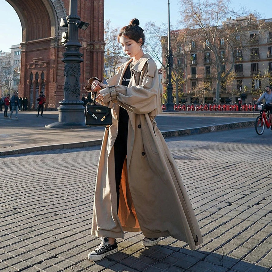 Lena | Gabardina larga cruzada oversize