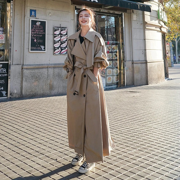 Lena | Gabardina larga cruzada oversize