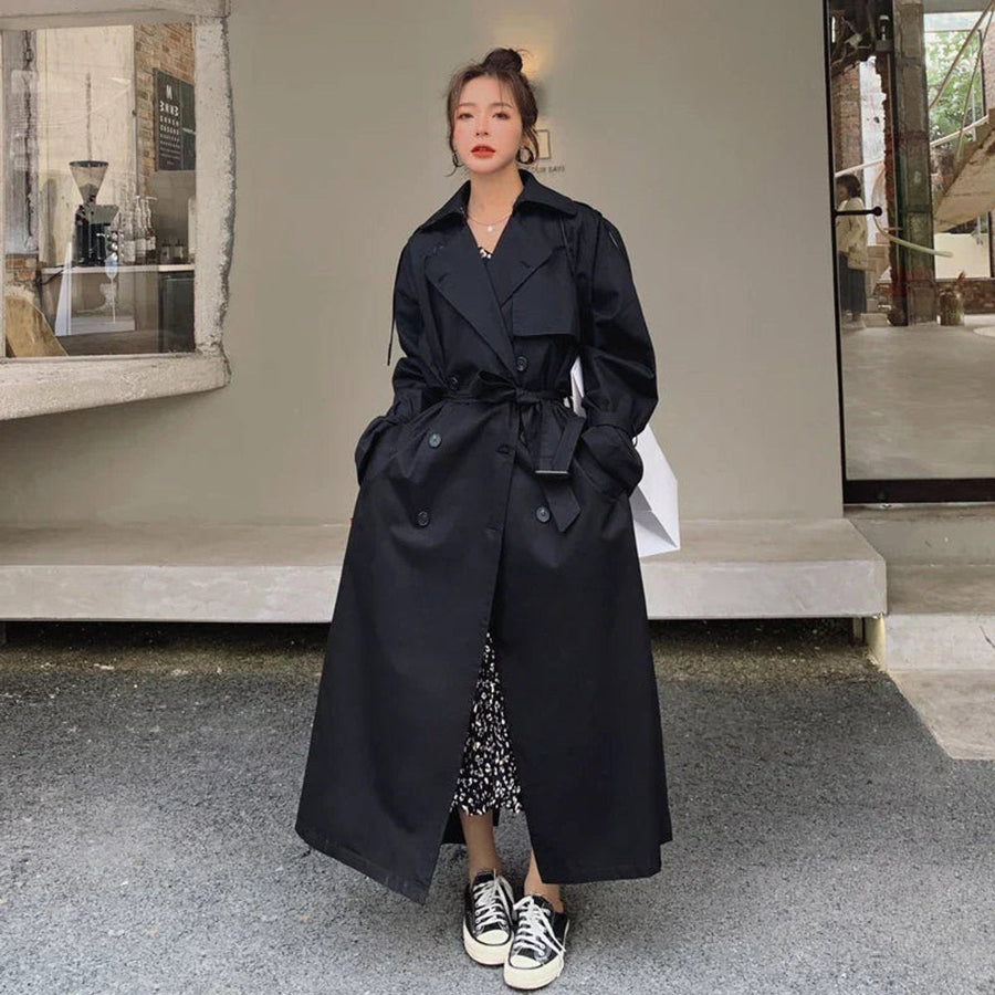 Lena | Gabardina larga cruzada oversize
