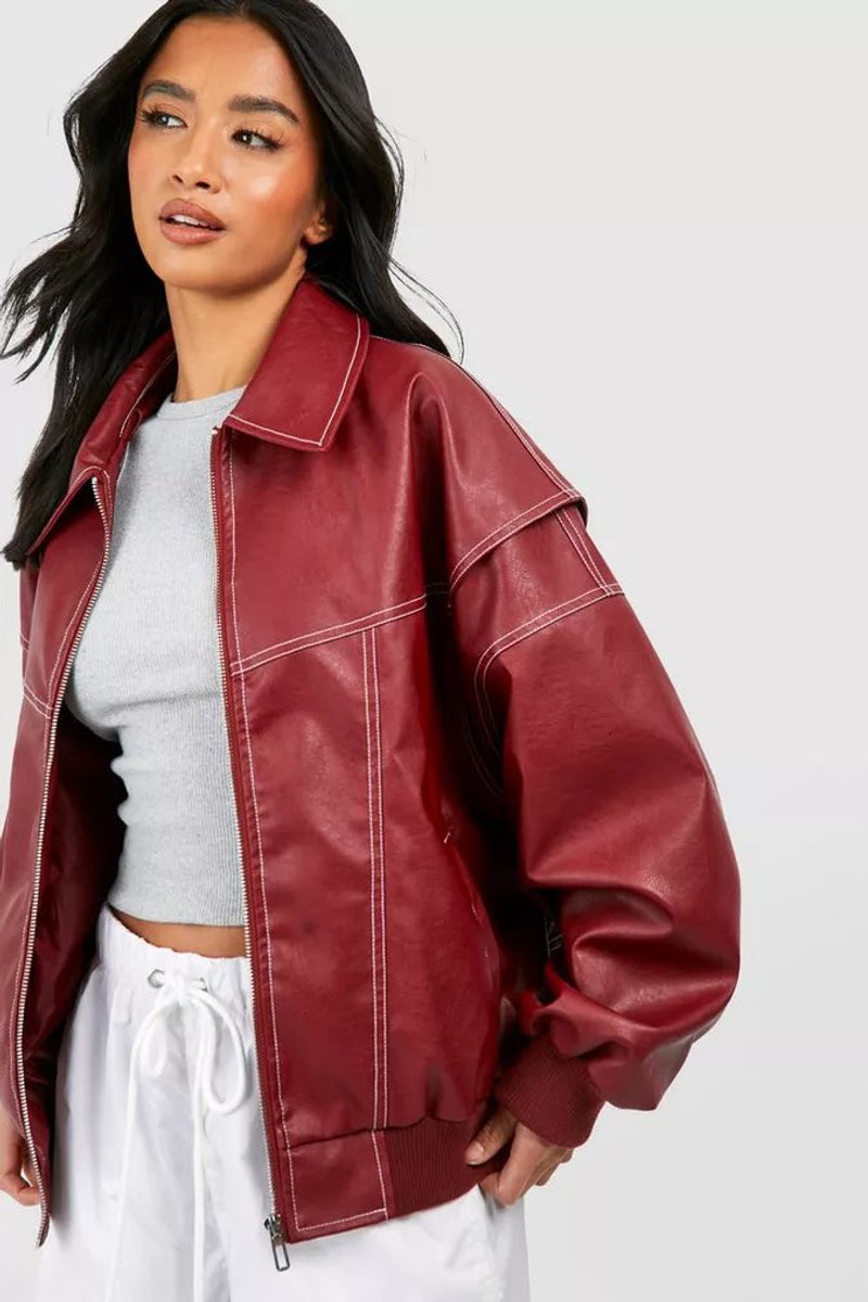 Renée | Bomber oversize con pespuntes en contraste