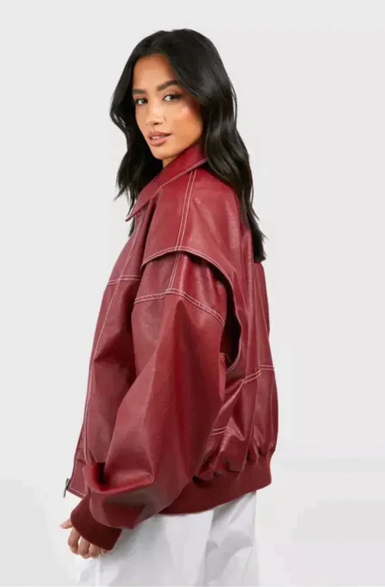 Renée | Bomber oversize con pespuntes en contraste