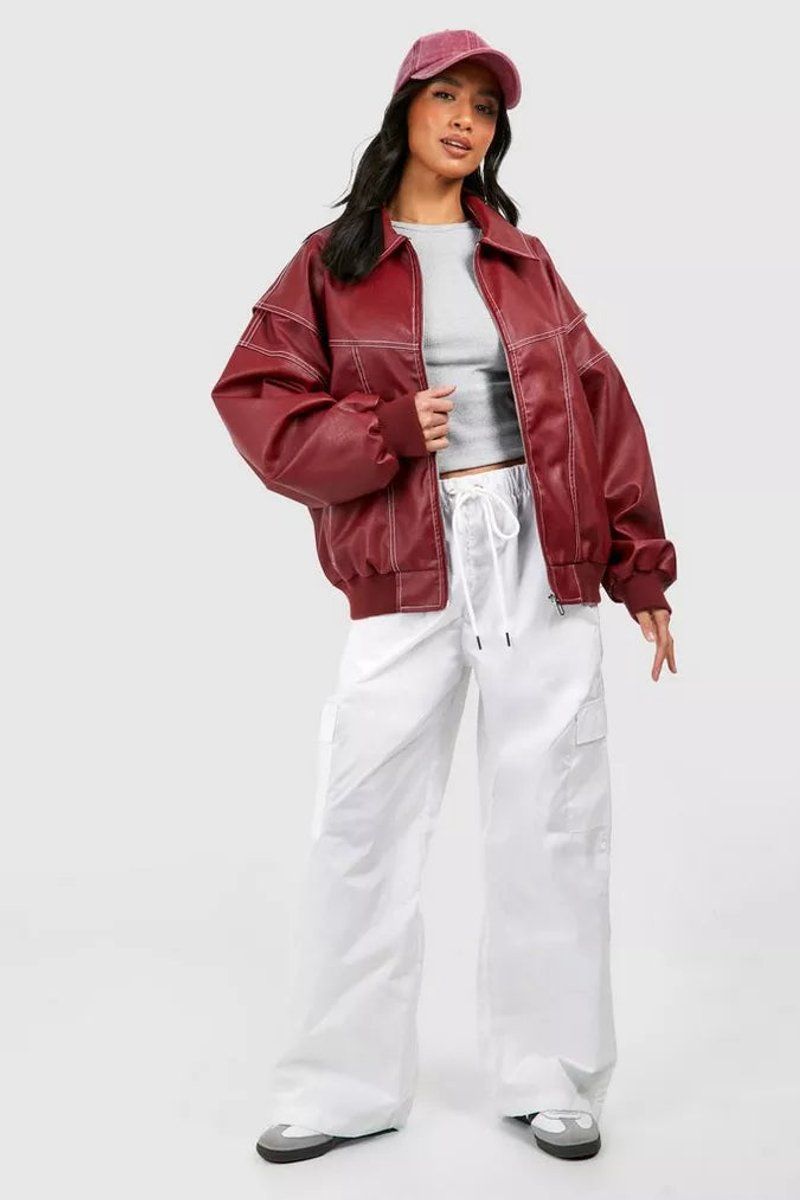 Renée | Bomber oversize con pespuntes en contraste
