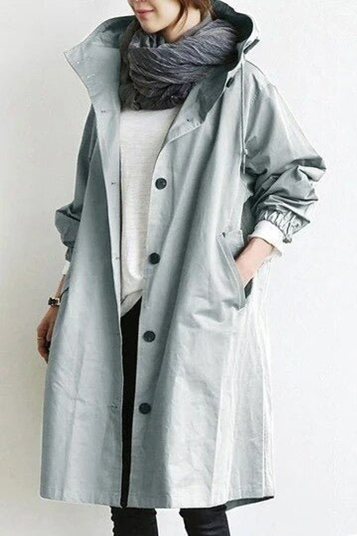 Maisie | Abrigo oversize con capucha y botones