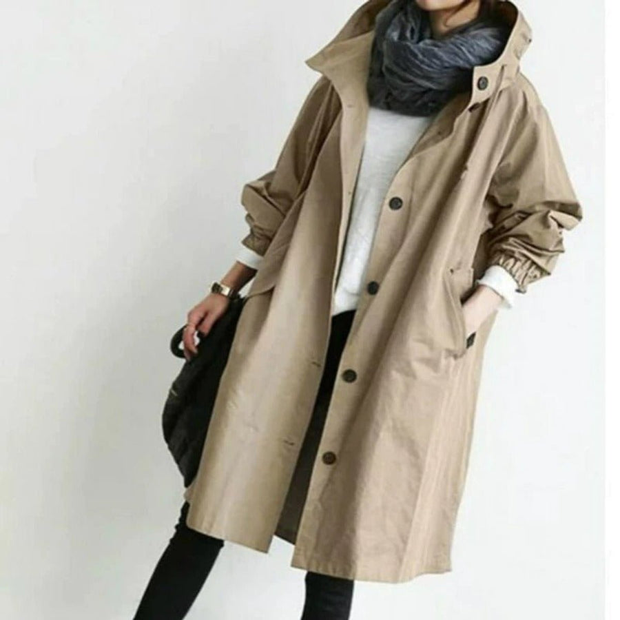 Maisie | Abrigo oversize con capucha y botones