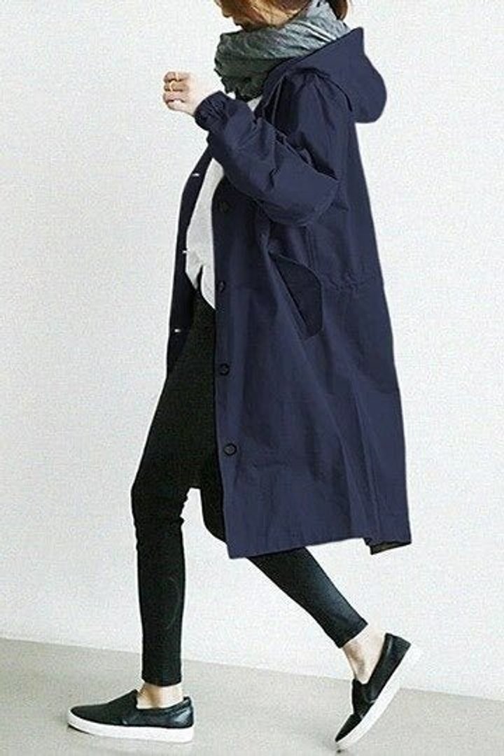 Maisie | Abrigo oversize con capucha y botones